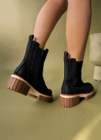 Μποτάκια chelsea suede με chunky σόλα ERYNN