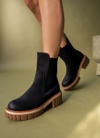 Μποτάκια chelsea suede με chunky σόλα ERYNN