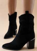 Μποτάκια cowboy suede με ραφές