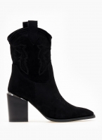 Μποτάκια cowboy suede με ραφές