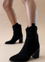 Μποτάκια cowboy suede με ραφές