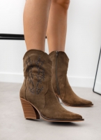 Μποτάκια suede cowboy με στρας Belucci