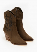 Μποτάκια suede cowboy με στρας Belucci