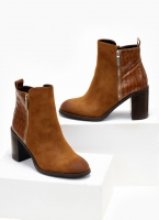 Μποτάκια suede με ανάγλυφο pattern Erynn