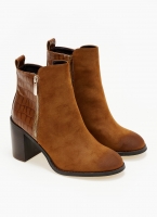 Μποτάκια suede με ανάγλυφο pattern Erynn