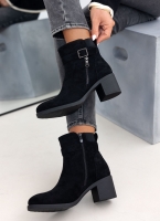 Μποτάκια suede με φερμουάρ