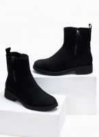Μποτάκια suede με φερμουάρ