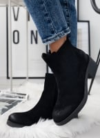 Μποτάκια suede με κρεπ τακούνι ERYNN
