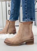 Μποτάκια suede με κρεπ τακούνι ERYNN