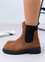 Μποτάκια suede με λάστιχο και στρας ERYNN