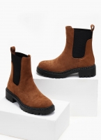 Μποτάκια suede με λάστιχο και στρας ERYNN