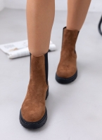 Μποτάκια suede με λάστιχο και στρας ERYNN