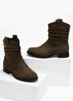 Μποτάκια suede με σούρα