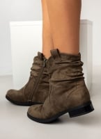 Μποτάκια suede με σούρα