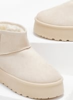 Μποτάκια suede με συνθετική γούνα
