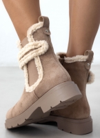 Μποτάκια suede με συνθετικό sheepskin ERYNN