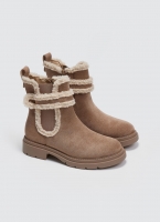 Μποτάκια suede με συνθετικό sheepskin ERYNN