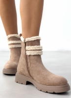 Μποτάκια suede με συνθετικό sheepskin ERYNN