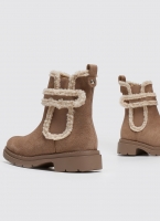 Μποτάκια suede με συνθετικό sheepskin ERYNN