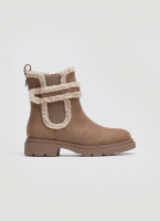 Μποτάκια suede με συνθετικό sheepskin ERYNN