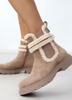 Μποτάκια suede με συνθετικό sheepskin ERYNN