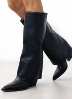Μπότες cowboy μυτερές με εφέ γκέτας