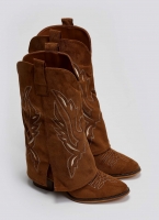 Μπότες cowboy suede με γύρισμα ERYNN