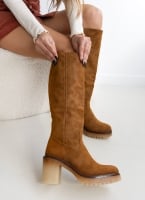 Μπότες suede με κρεπ τακούνι Erynn