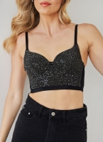 Crop top κορσές με πέτρες