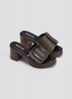 Mules από ψάθα με εφέ τοκά Refresh 172522