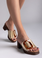 Mules από ψάθα με εφέ τοκά Refresh 172522