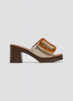 Mules από ψάθα με εφέ τοκά Refresh 172522