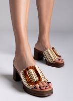 Mules από ψάθα με εφέ τοκά Refresh 172522