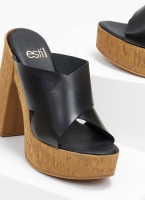 Mules crossover δερμάτινα με φελλό