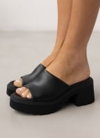 Mules δερμάτινα με chunky σόλα Ragazza 01243