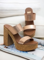 Mules δερμάτινα με φελλό estil