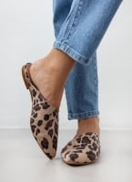 Mules φλατ μυτερά με print Estil