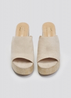 Mules suede με ψάθα στη σόλα ERYNN