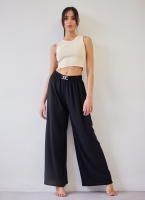 Παντελόνα wide leg με strass καρδιά