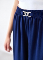 Παντελόνα wide leg με strass καρδιά
