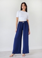 Παντελόνα wide leg με strass καρδιά
