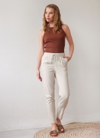 Παντελόνι mid waist με λινό Vero Moda 10279691
