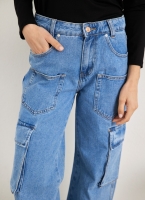 Παντελόνι τζιν cargo wide leg