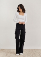 Παντελόνι τζιν cargo wide leg