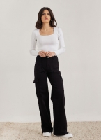 Παντελόνι τζιν cargo wide leg