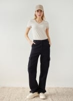 Παντελόνι τζιν cargo wide leg