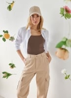 Παντελόνι τζιν cargo wide leg