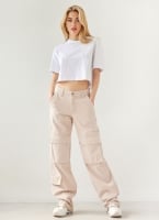 Παντελόνι τζιν cargo wide leg