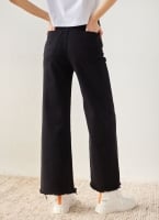 Παντελόνι τζιν wide leg με ξέφτια