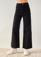 Παντελόνι τζιν wide leg με ξέφτια